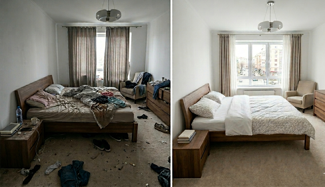Bedroom deep cleaning in Etobicoke — Olprrix Services cleaning in Toronto and GTA