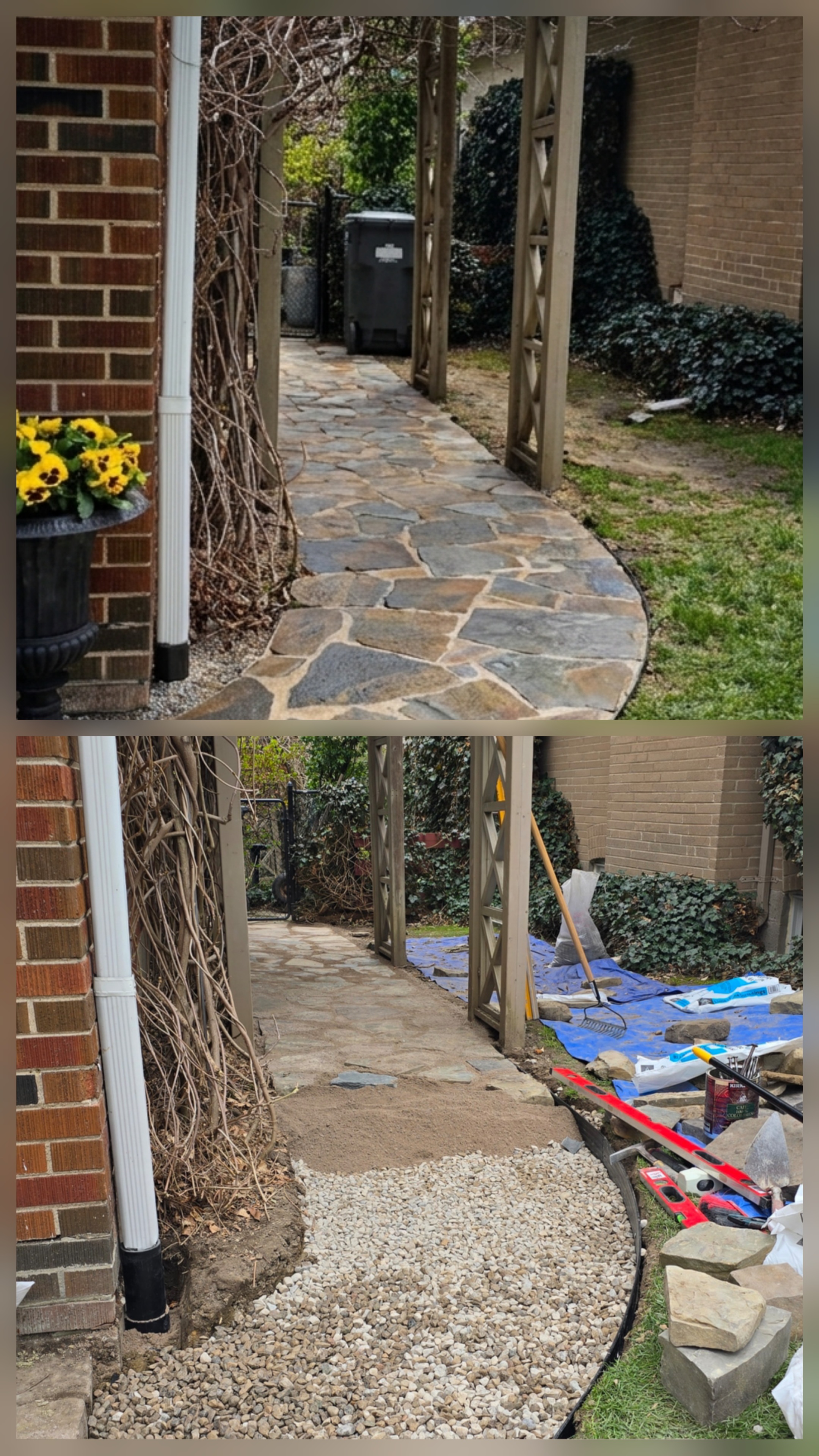 Flagstone walkway installation in Mississauga — Olprrix Services handyman in Toronto and GTA