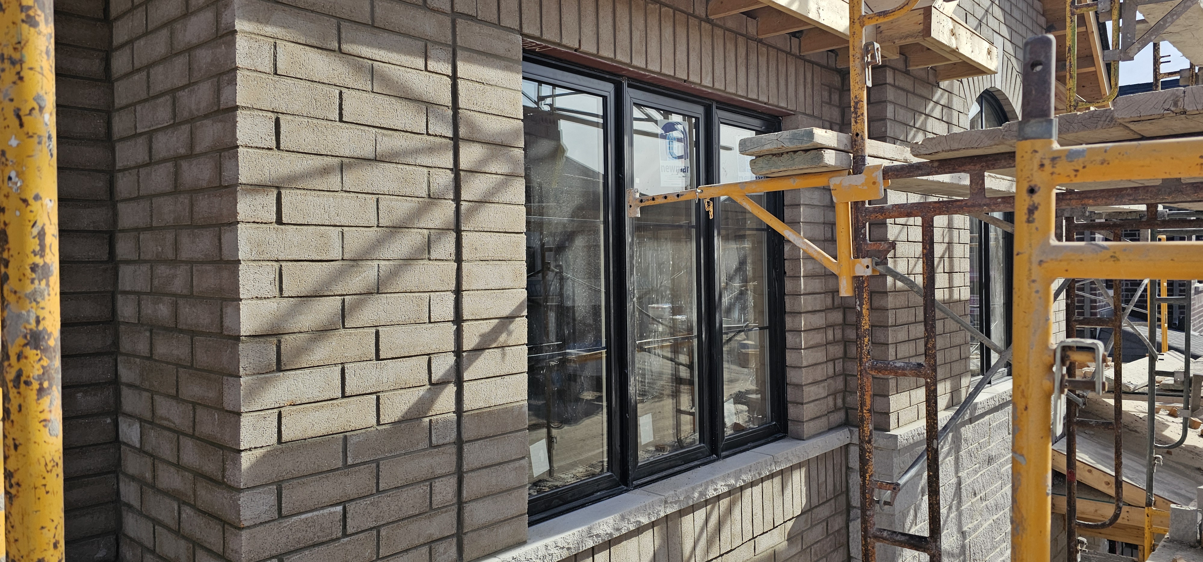 Brick veneer wall and window detail in North York, GTA