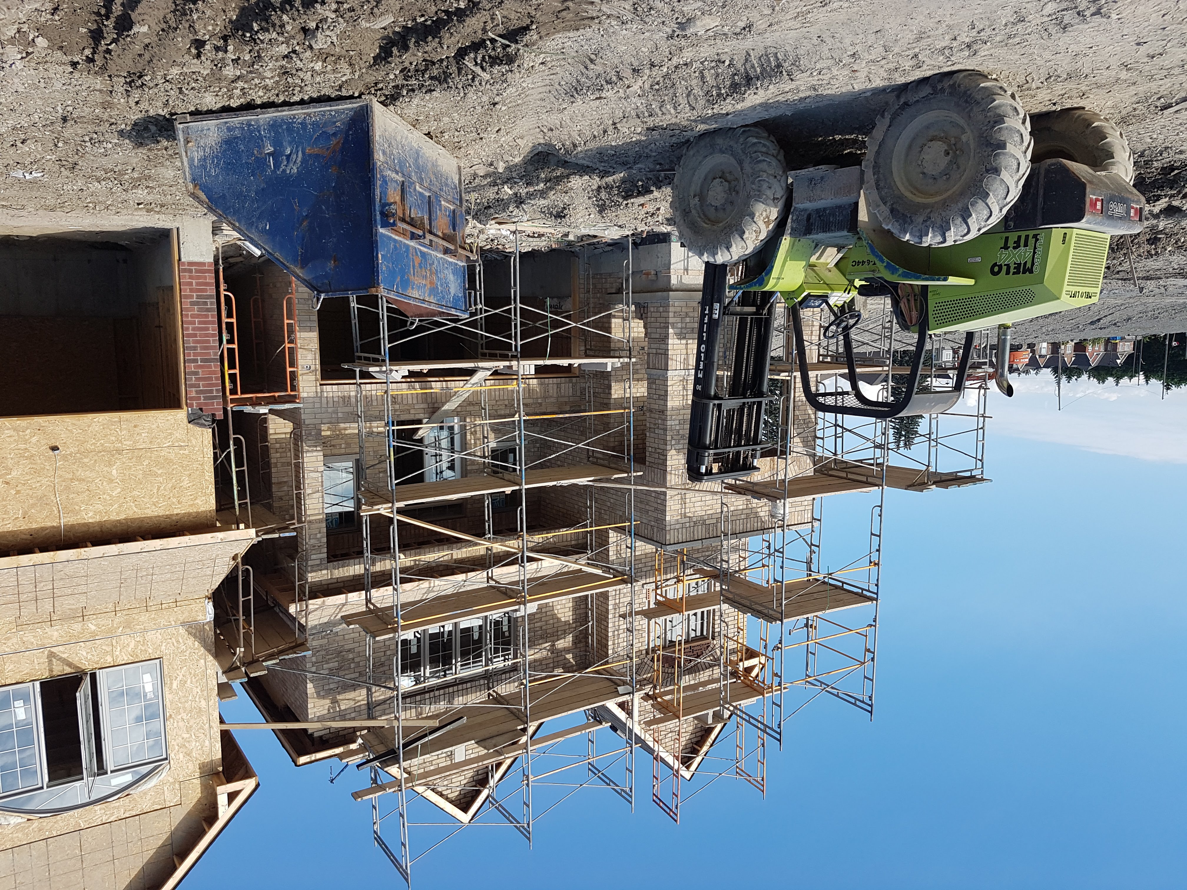 Brick and stone masonry jobsite in Brampton, GTA