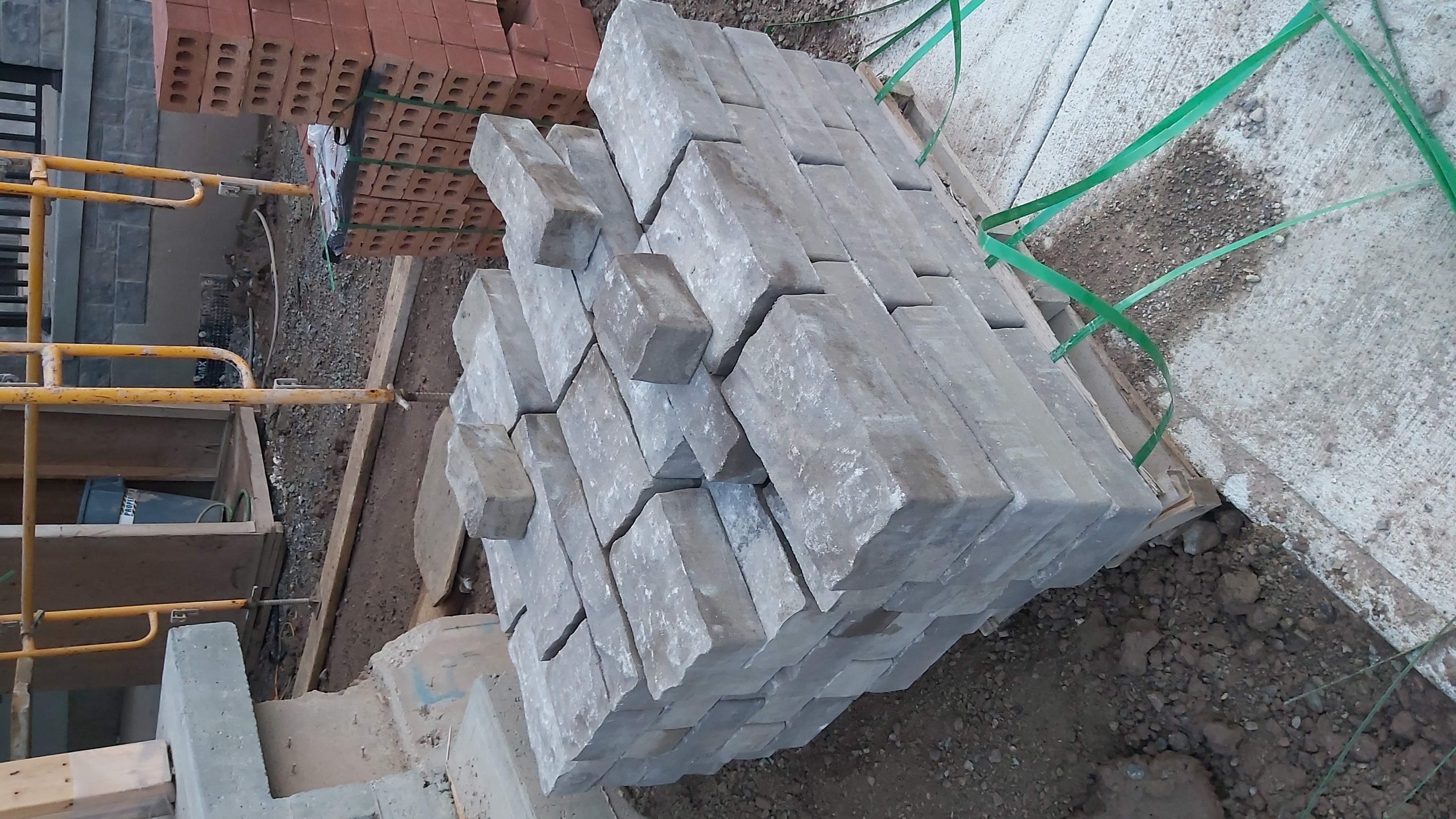 Decorative stone and brick materials on site in Toronto, GTA